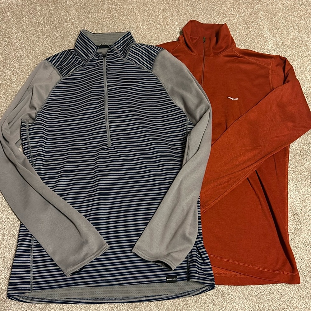 TWO Men’s PATAGONIA Capilene Baselayer Shirts, Medium